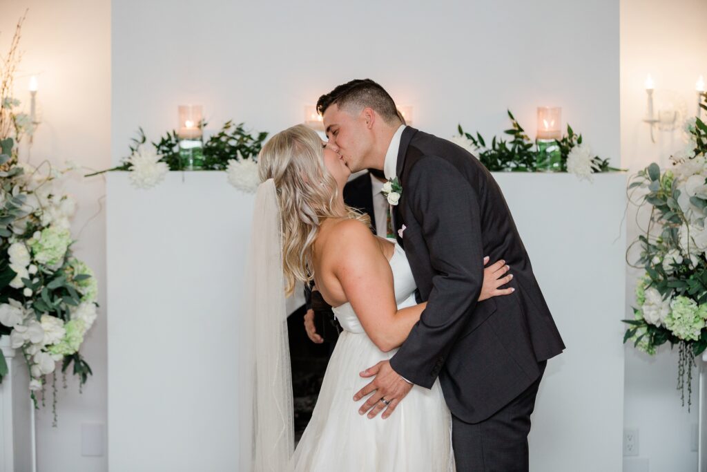 Bride and Groom have first kiss at ceremony
