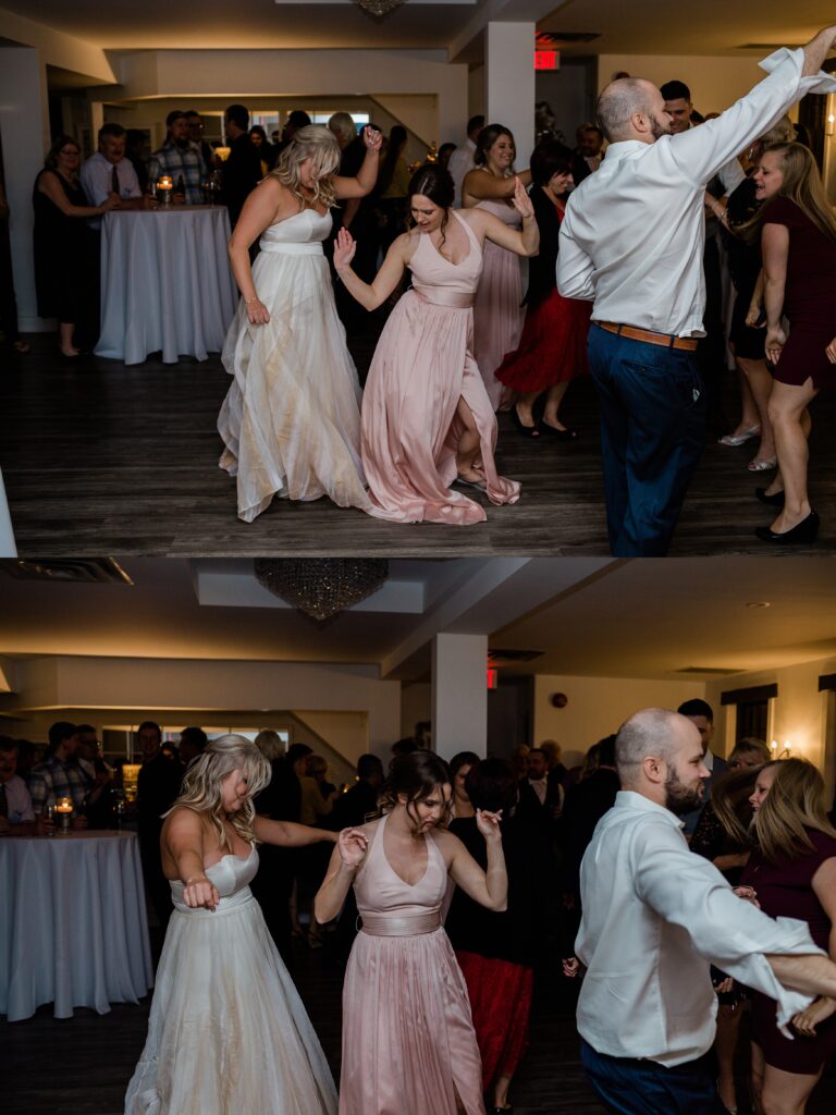 wedding party dancing at reception