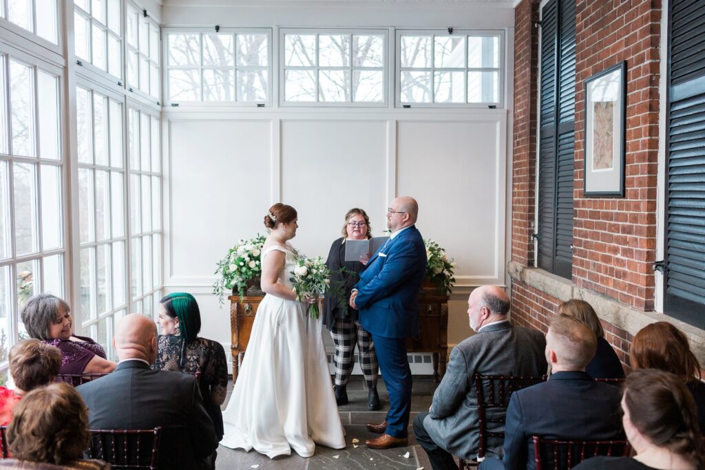 full room photo of intimate ceremony at Langdon Hall