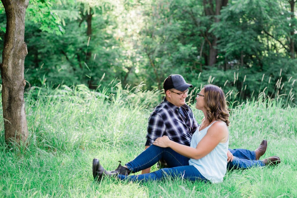Engagement Shoot in a field.