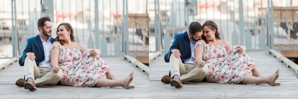 couple sitting together on a dock