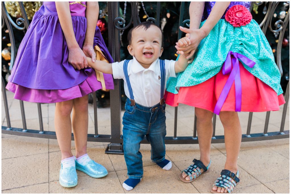 Children in family photo shoot at Disney Springs
