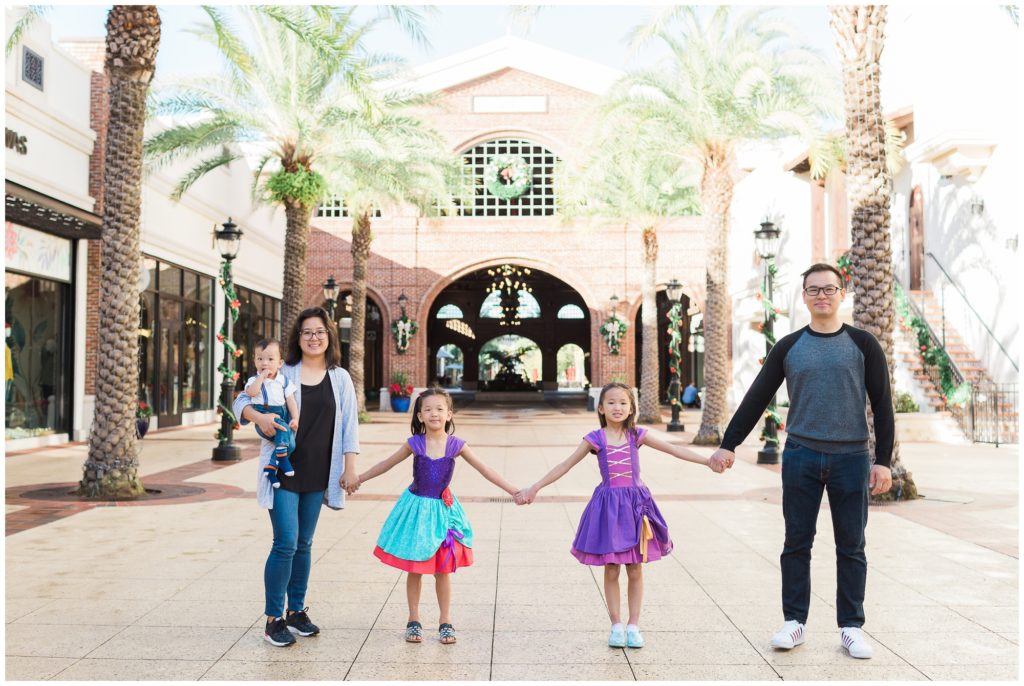Children in family photo shoot at Disney Springs