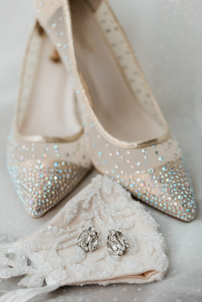 bridal shoes with diamonds on the toes, diamond clip on earrings 